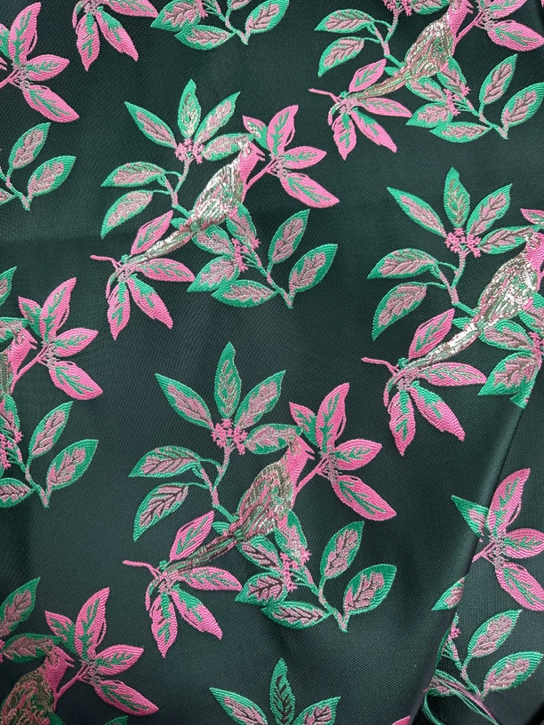 【设计师款高货加厚织锦缎树叶纹】高支高密春秋面料