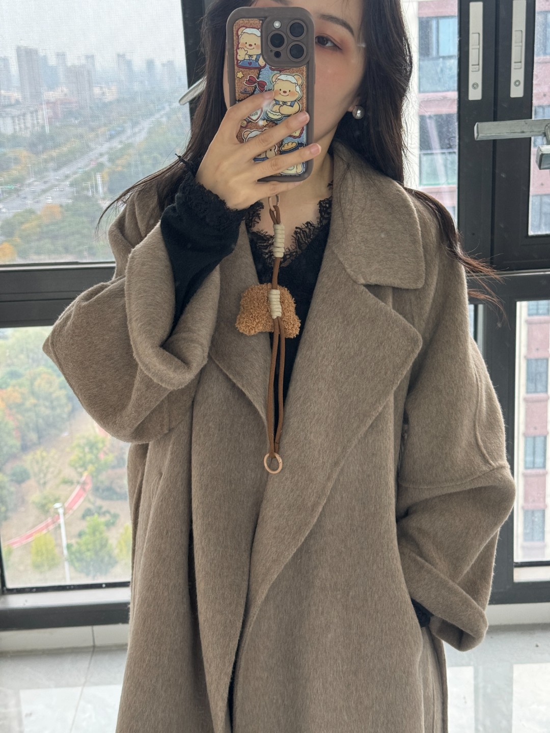 【茉莉专属】西西里燕麦色新款长款小个子双面羊毛大衣气质