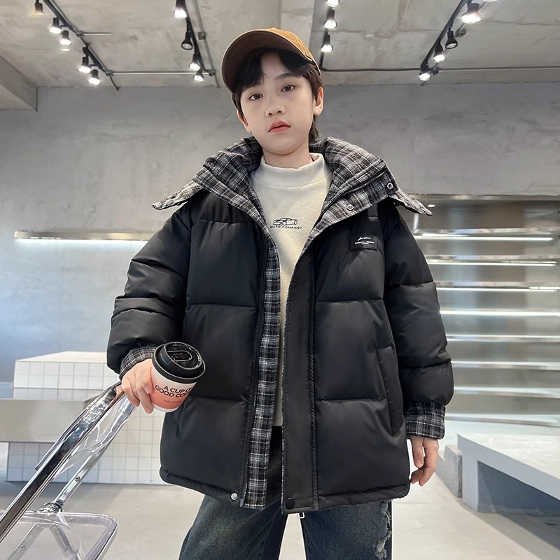 儿童装男童冬装加厚帅气棉服外套2025新款中大童男孩冬季夹棉棉衣