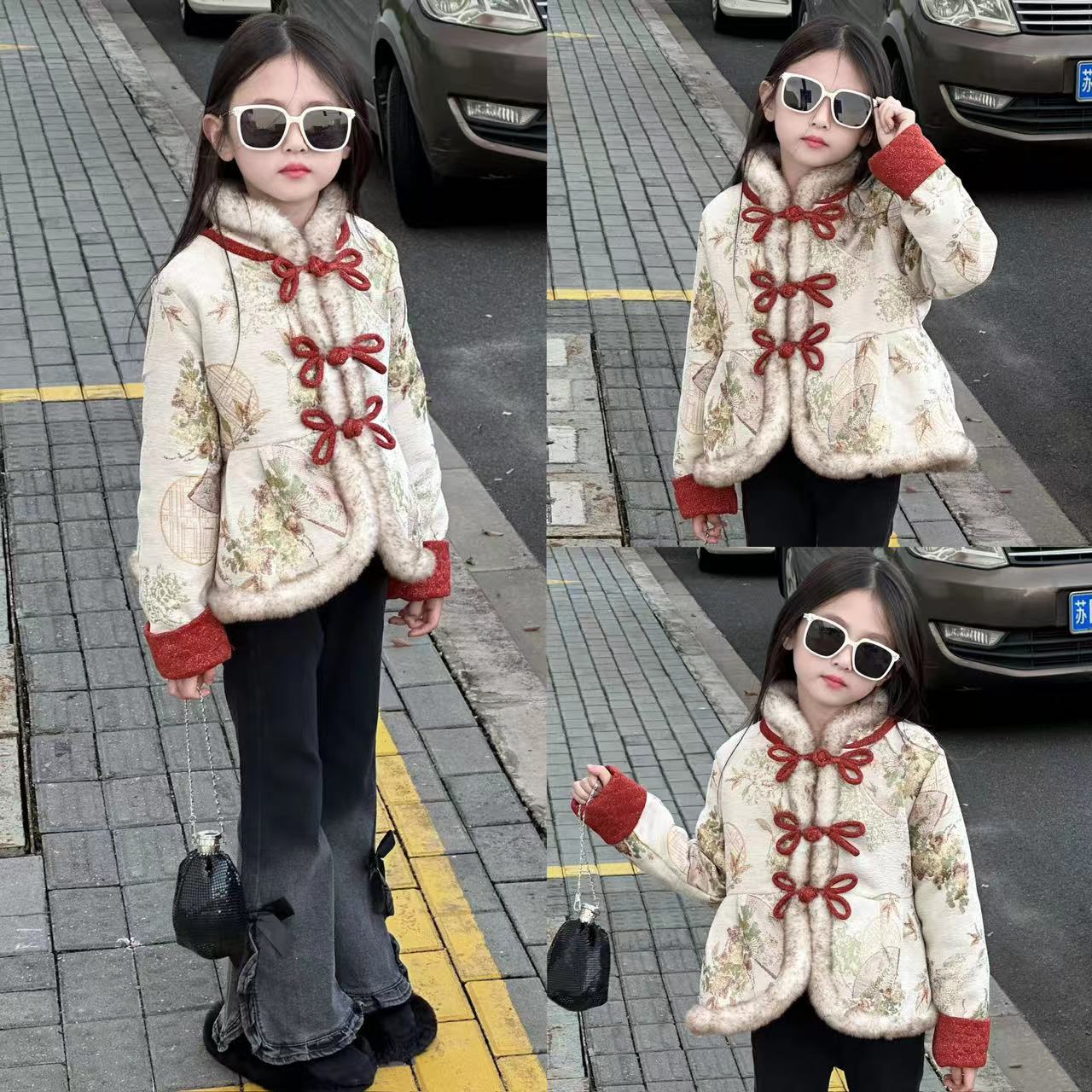 汉服女童秋冬2025新款儿童新中式唐装女孩冬装国风拜年服冬季童装