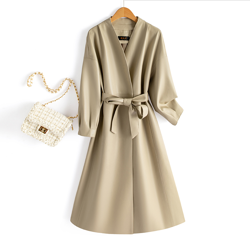 海宁真皮皮衣女中长款加棉皮衣绵羊皮外套皮衣女外套新款大码719