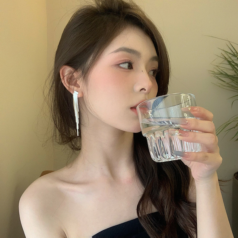925银耳饰 【流苏耳环】欧美气质ins风潮个性高级感长款耳饰女 百搭