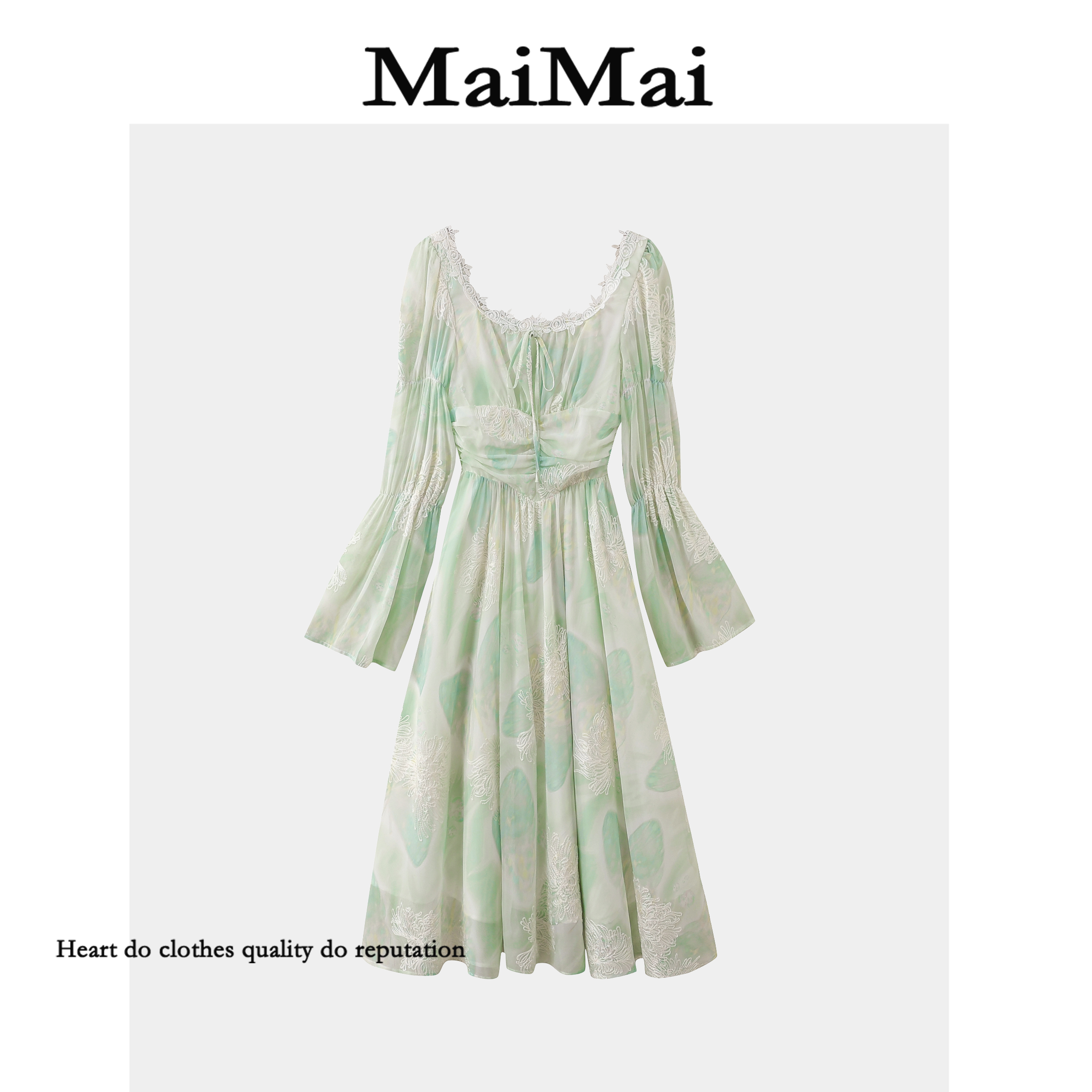 【茉荨初黎】Mai Mai◆2025春季法式连衣裙刺绣高级感显瘦复古茶歇裙