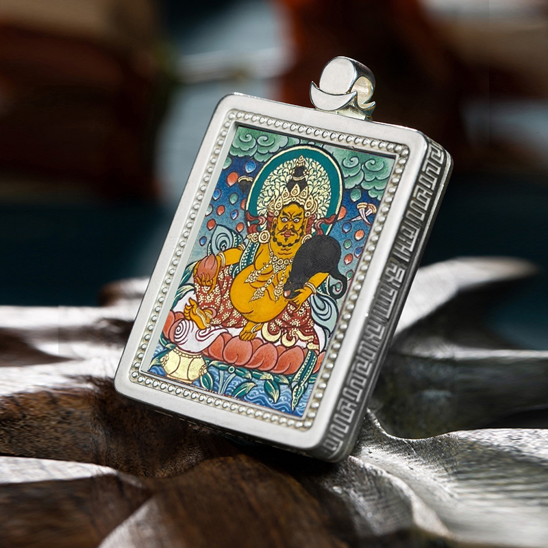 布达拉宫西藏好物专属手绘唐卡吊坠原创设计自在本心款
