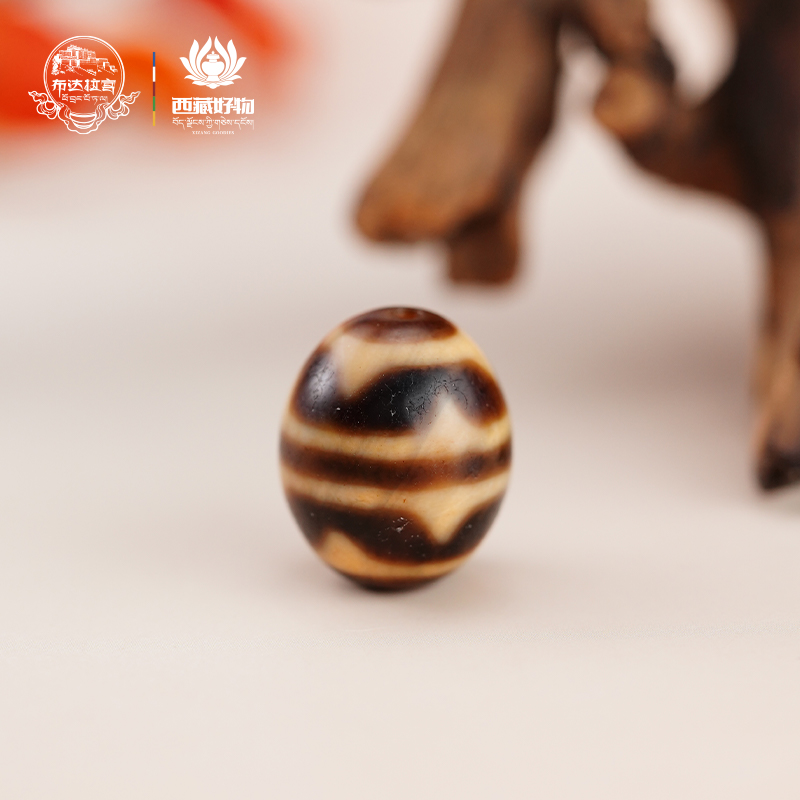 布达拉宫双纹路绘画玛瑙单珠款