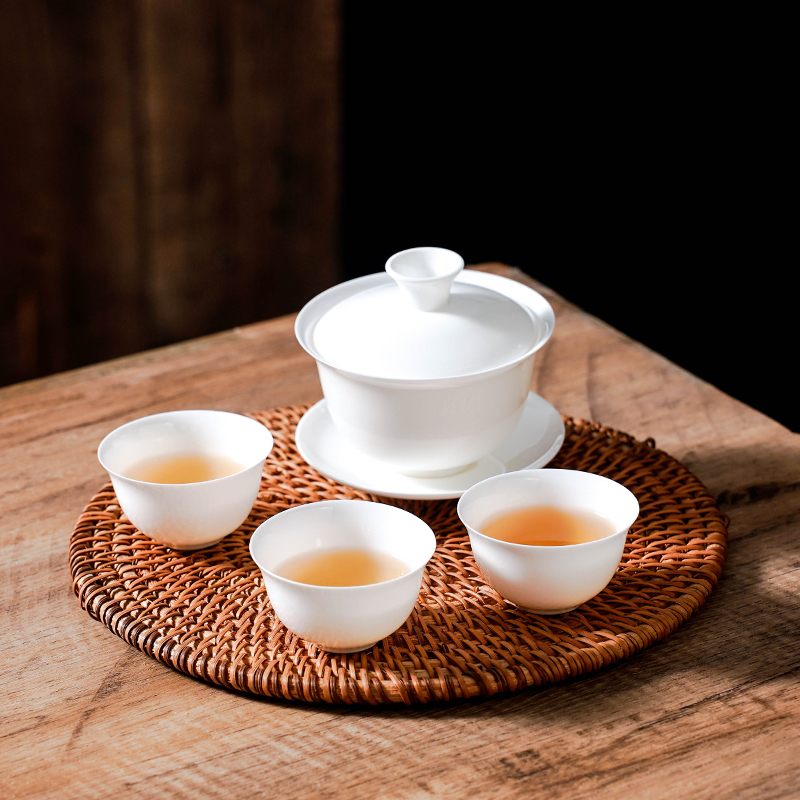 超薄胎盖碗正高潮州骨瓷盖下60cc满容80cc两人潮汕功夫茶高档茶具