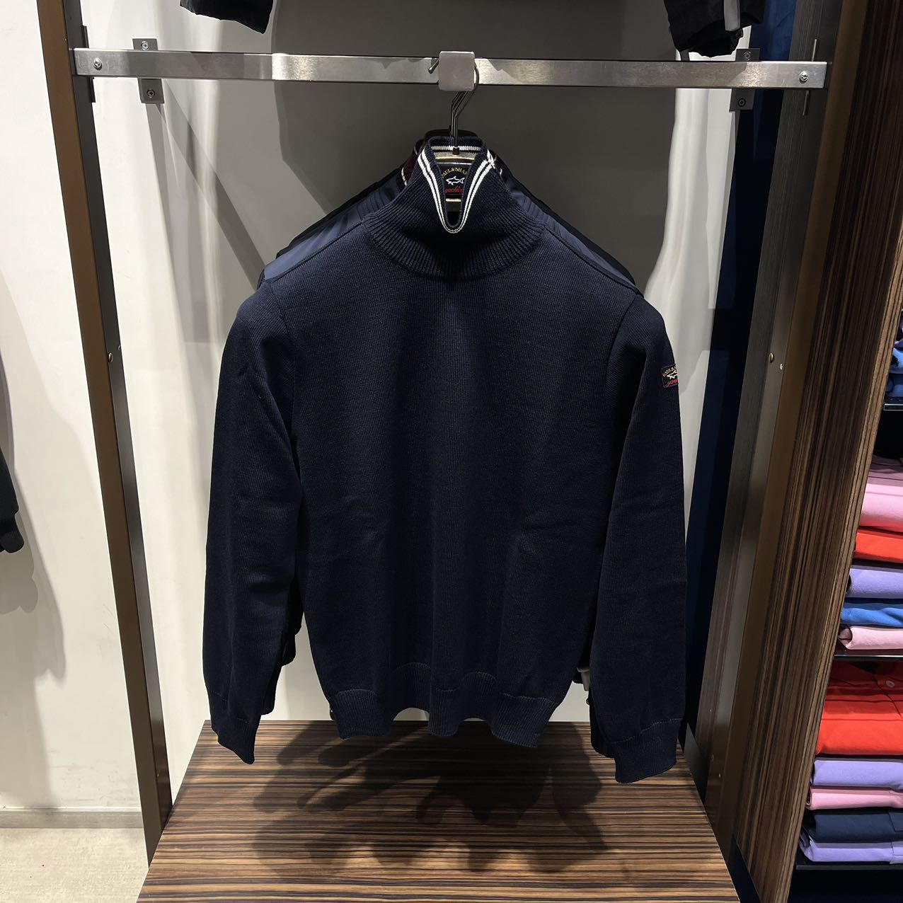 保鲨 不退换 男款藏青色高领毛衣 下单联系客服