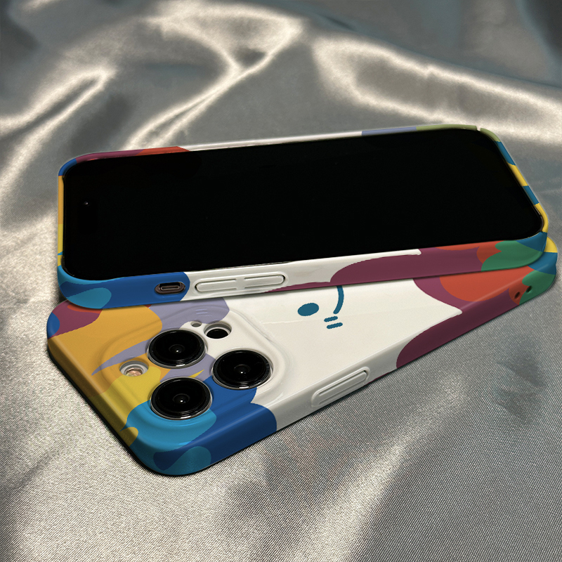 微笑白底适用苹果14手机壳iPhone13promax菲林壳全包手机壳保护套