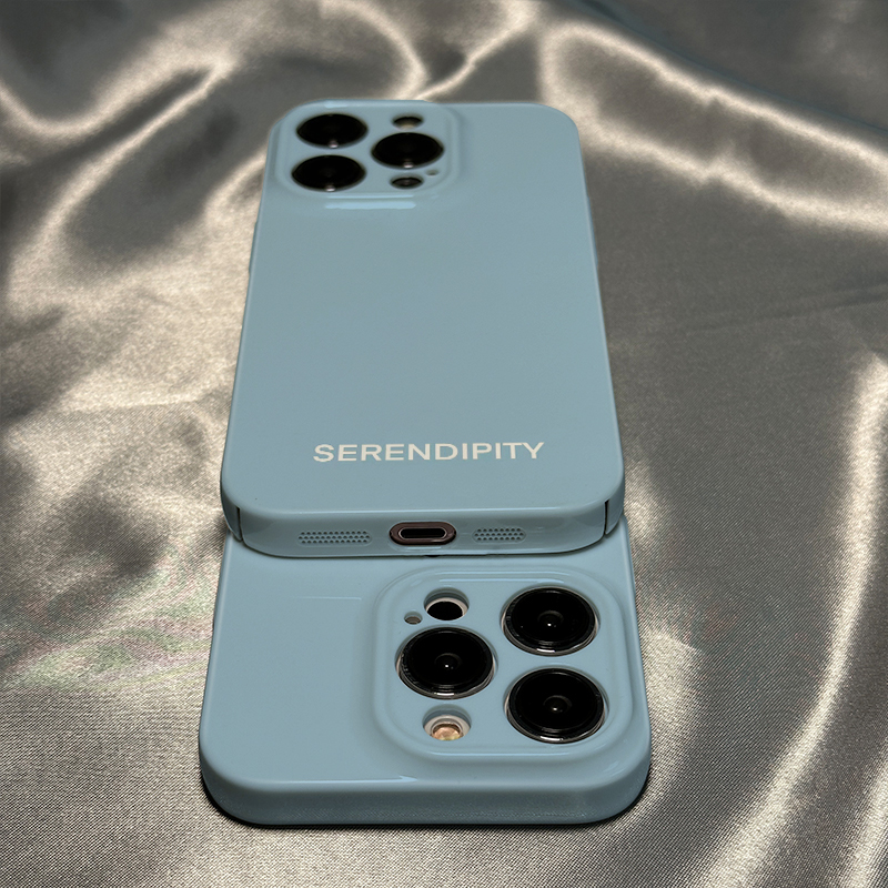 蓝色适用苹果14手机壳极简精孔纯色iphone14promax肤感13pro手机