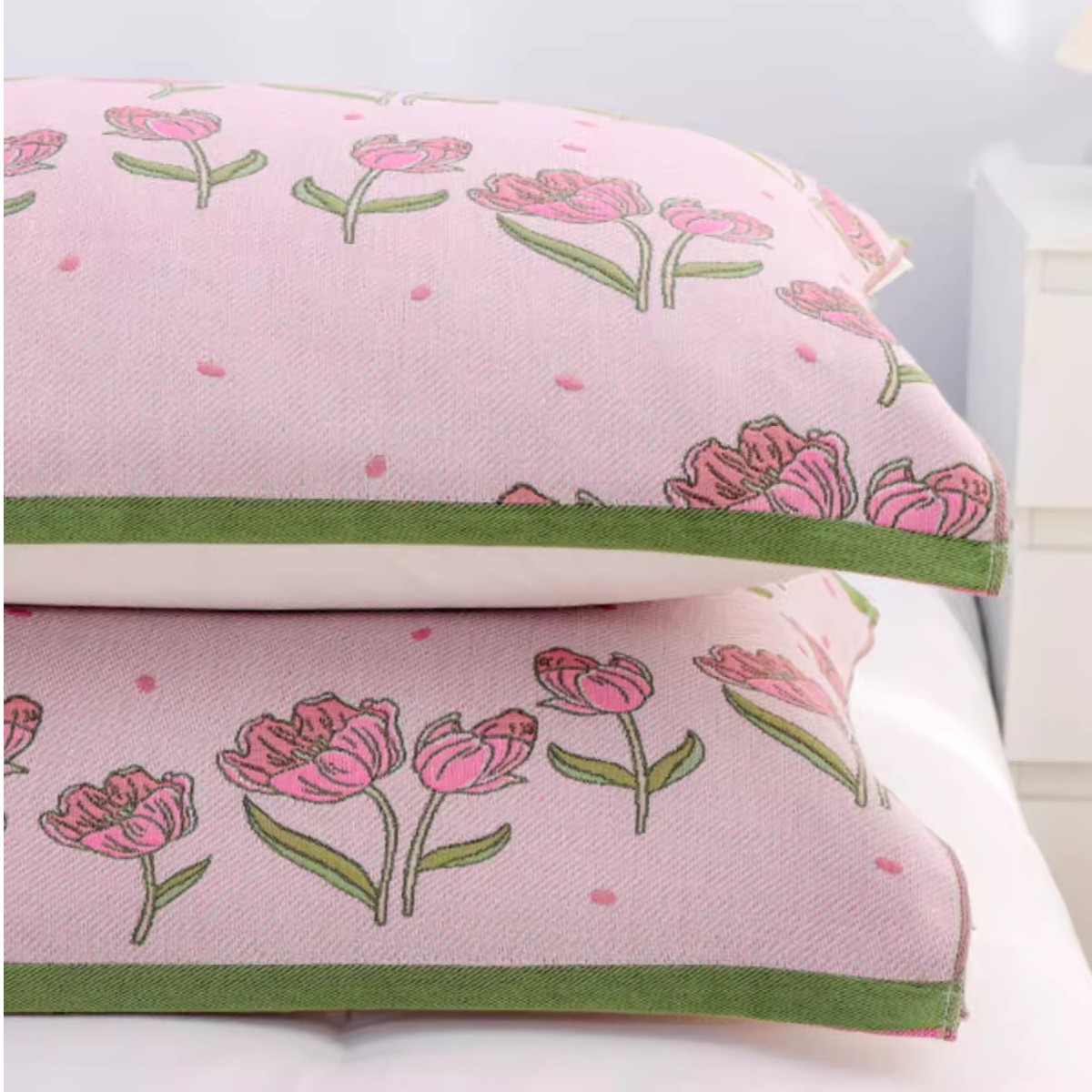 枕巾纯棉新款大号高档防头油全棉纱布枕巾盖防滑枕头巾柔软棉枕巾