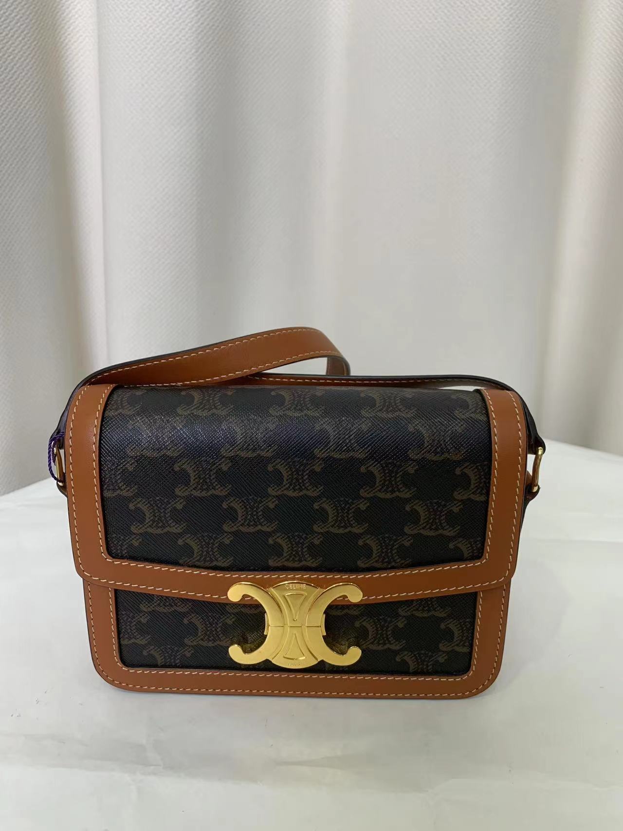 99新 Celine/思琳 celine凯旋门teen小号老花包/拆单链接2/严选