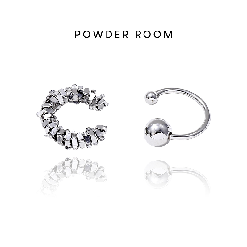 铜合金耳饰 【巴黎夜雨】高级感简约冷淡无耳洞百搭耳骨夹轻奢耳钉i