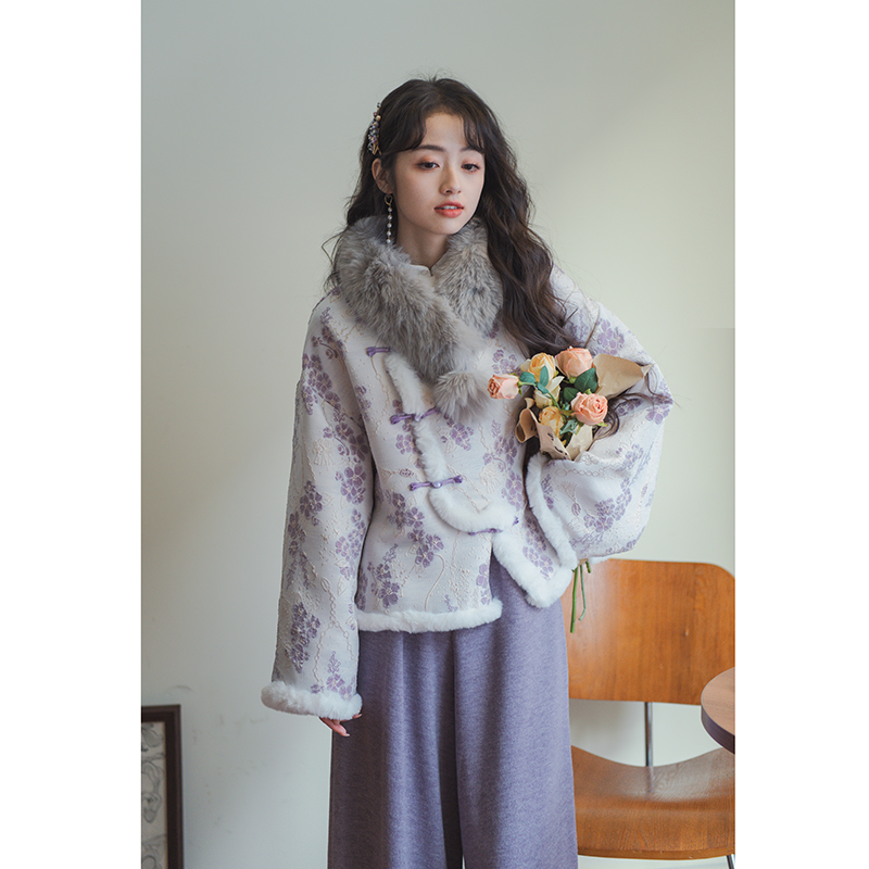 南风谷【月上藤萝】新中式改良旗袍女秋冬上衣阔腿裤少女国风套装