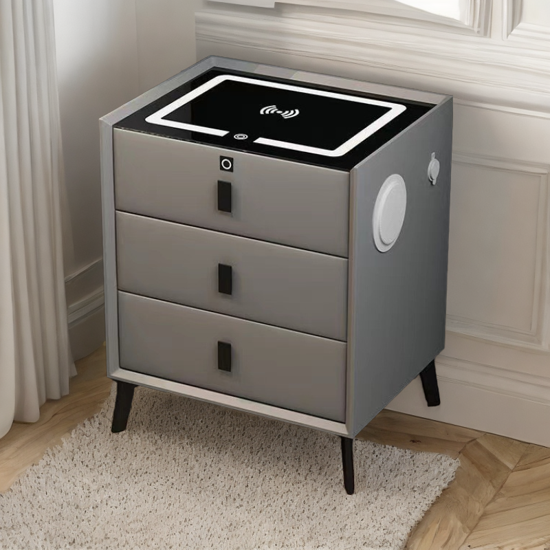 床头柜高档智能轻奢床边柜实木床头柜实木床头柜卧室大气床头柜