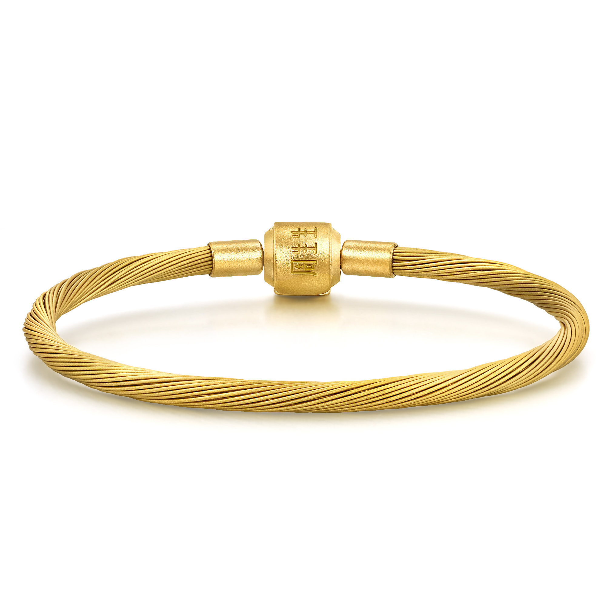 MINTYGREEN/周生生 不锈钢手链 3mm串珠配绳  手绳细绳黄金色