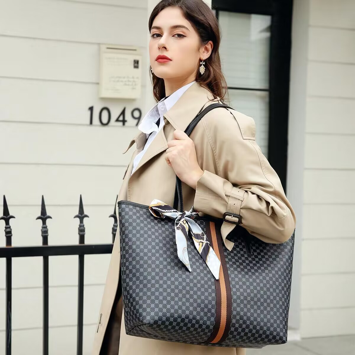 【工厂直销】大托特花色黑色 潮流女包