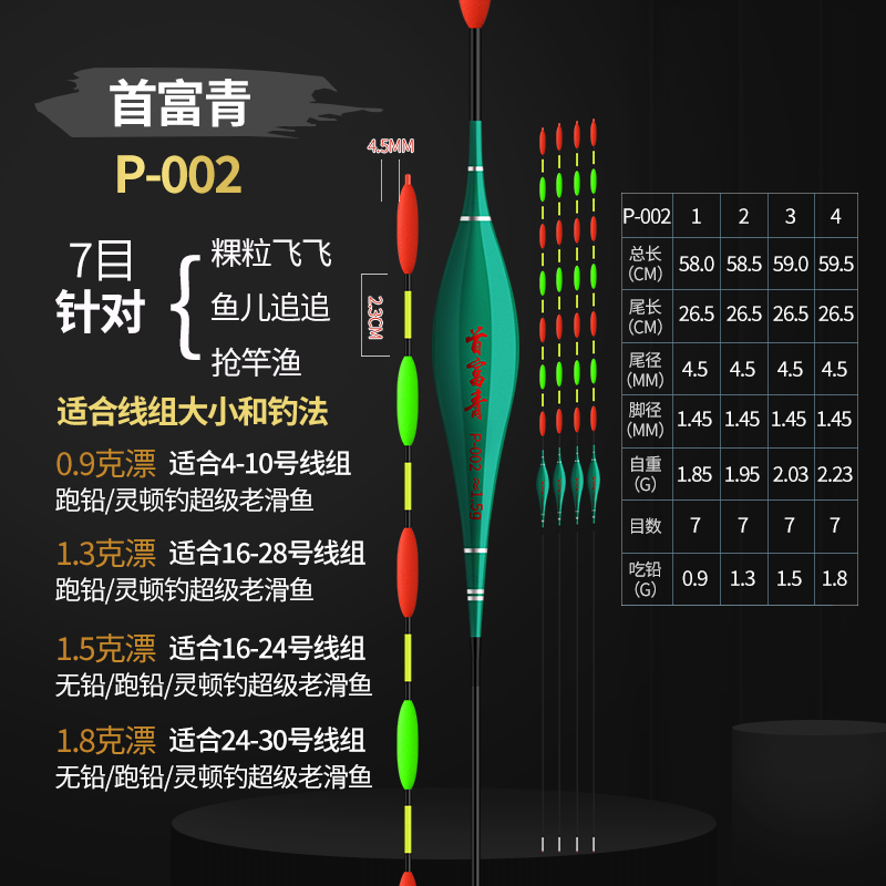 大物无铅自立漂青鱼无铅跑铅灵顿黑坑拖钓高灵敏阴天尾浮漂防爆顶