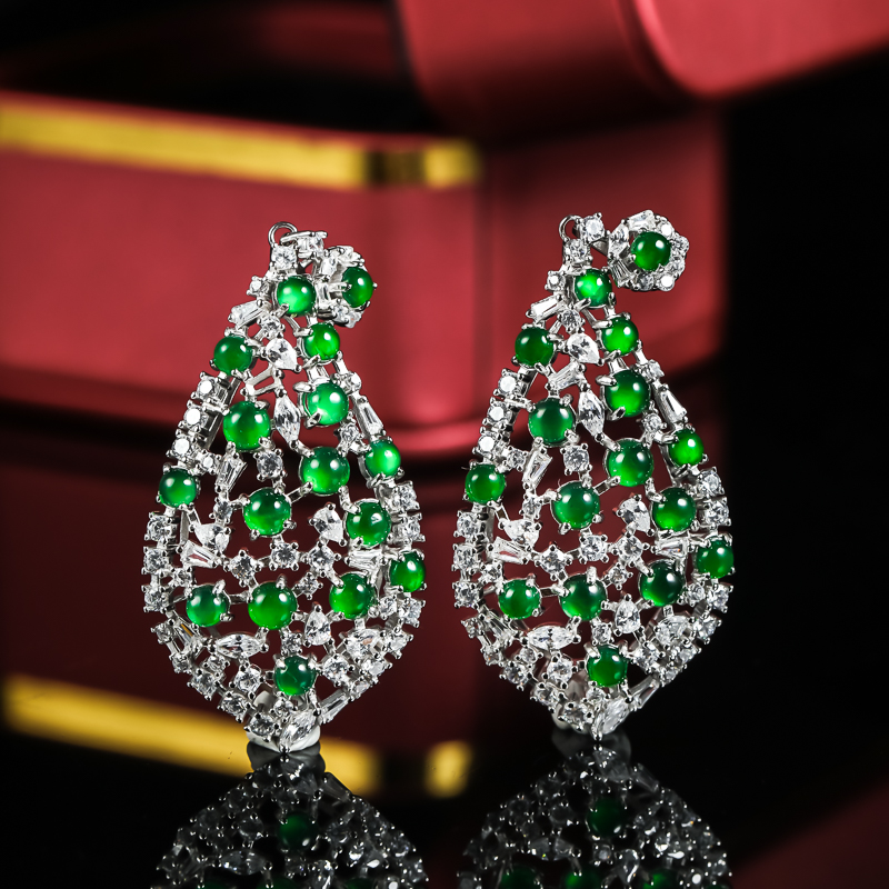 四会天然翡翠3132/36418满色多蛋面吊坠s925银镶嵌款多样性发其一