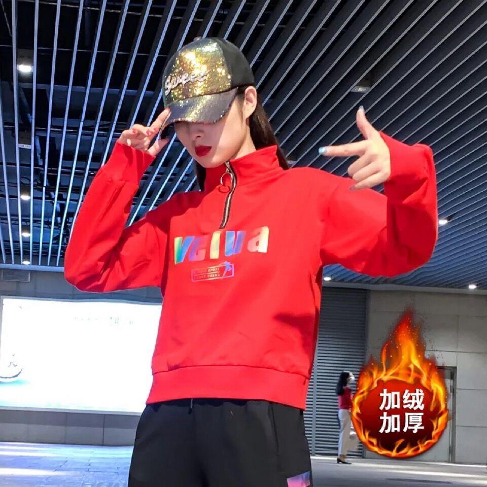 杨丽萍新款广场舞上衣加绒加厚卫衣夜光裤子曳步舞健身团体跳操衣