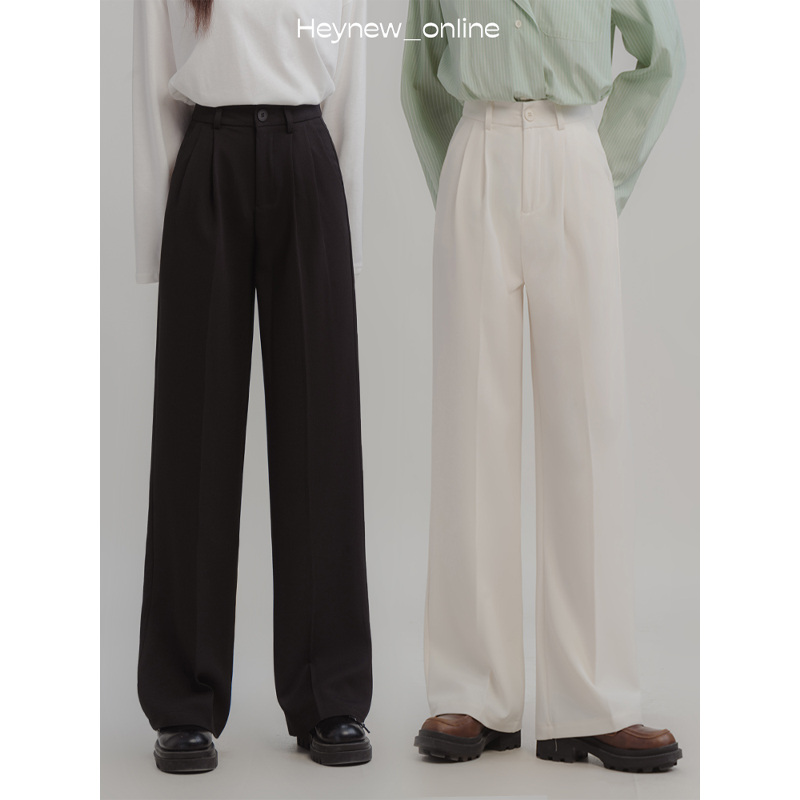 【年中！大清】黑色慵懒宽松西装裤女春夏新款高腰显瘦休闲-4C162