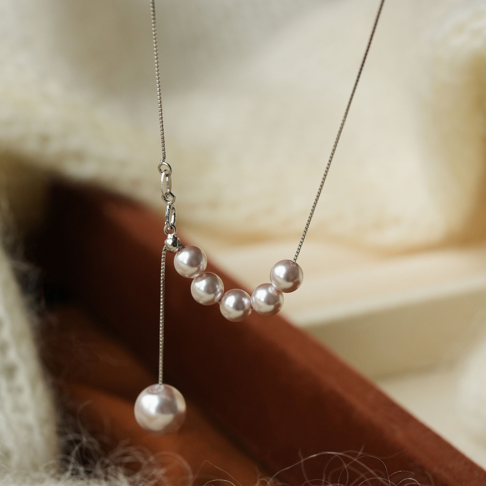 链子925银 气质优雅曼塔玫瑰紫微笑流苏项链轻奢小众ins锁骨链