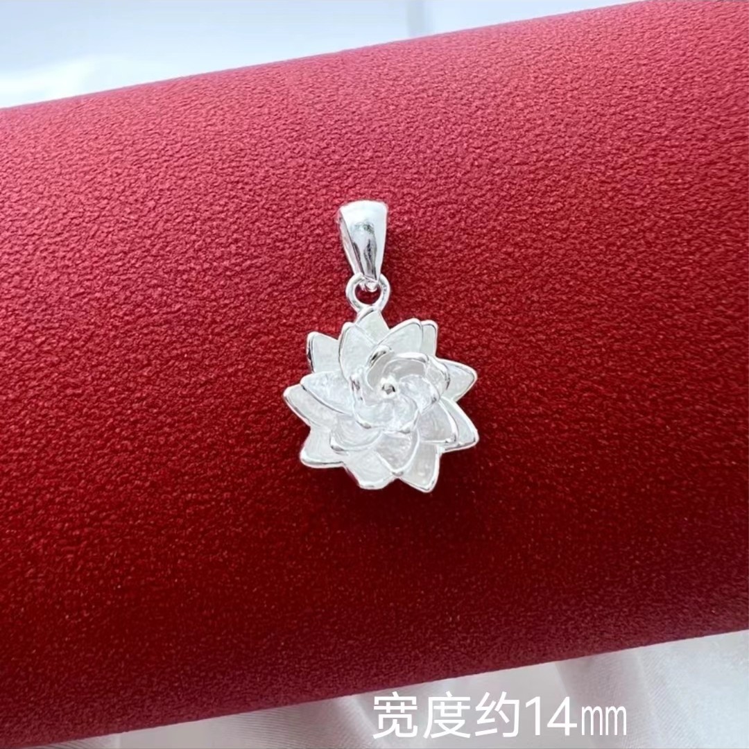 吊坠足银 【莲花吊坠】时尚气质