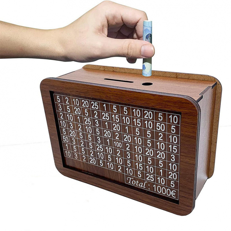 高品质~存钱罐木质高级生日礼物工艺diy手工木制摆件驾车个人用品