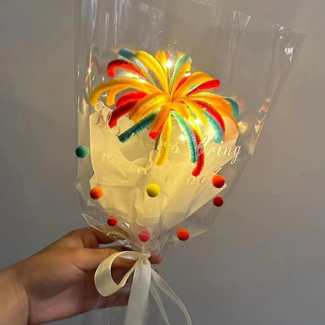 【咕噜】新年烟花扭扭棒手工diy自制作新年礼物发光花束个人用品