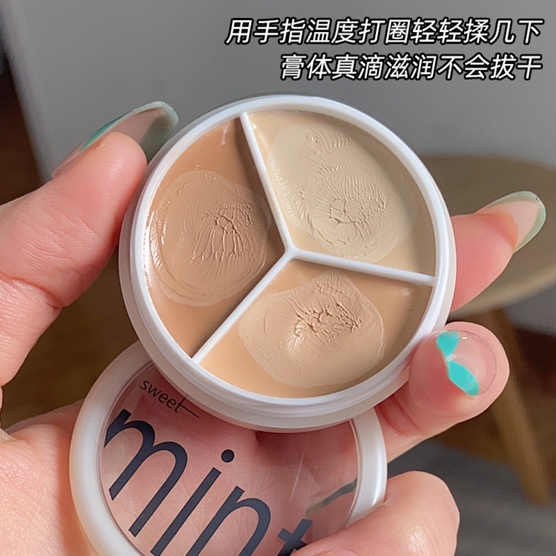 270刷子+三色遮瑕膏学生遮盖脸部斑点痘印干皮油皮修容提亮不卡粉