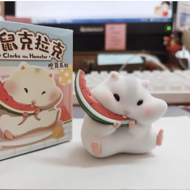 动漫仓鼠克拉克吃货系列盲盒手办可爱网红小公仔车载桌面摆件生日
