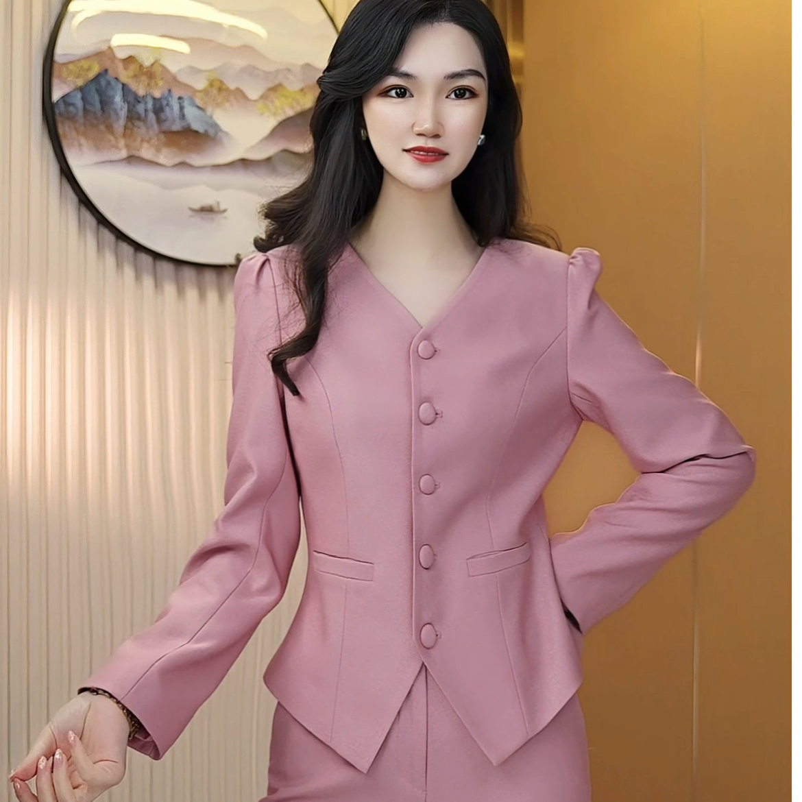 秋季新款显瘦小西装外套女韩版职业长袖西服套装通勤气质套装