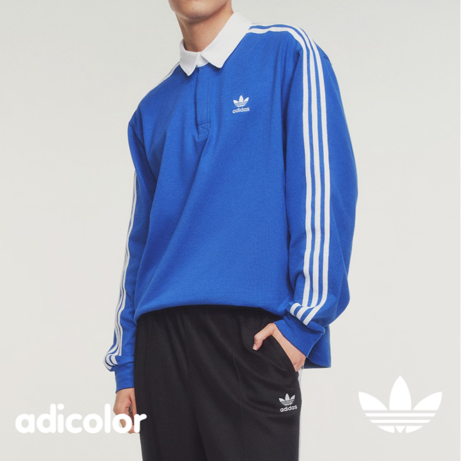 Adidas/阿迪三叶草男女款复古穿搭纯棉美式运动长袖POLO衫IZ2463