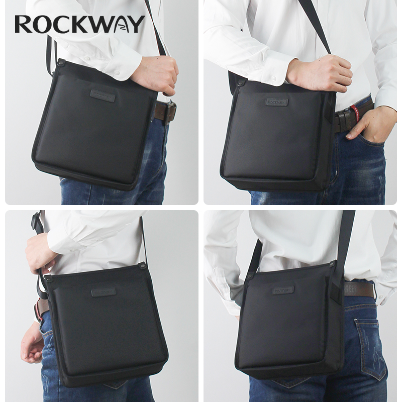 ROCKWAY/岩途男士单肩包休闲斜挎包通勤男包小方包小背包磁吸口袋