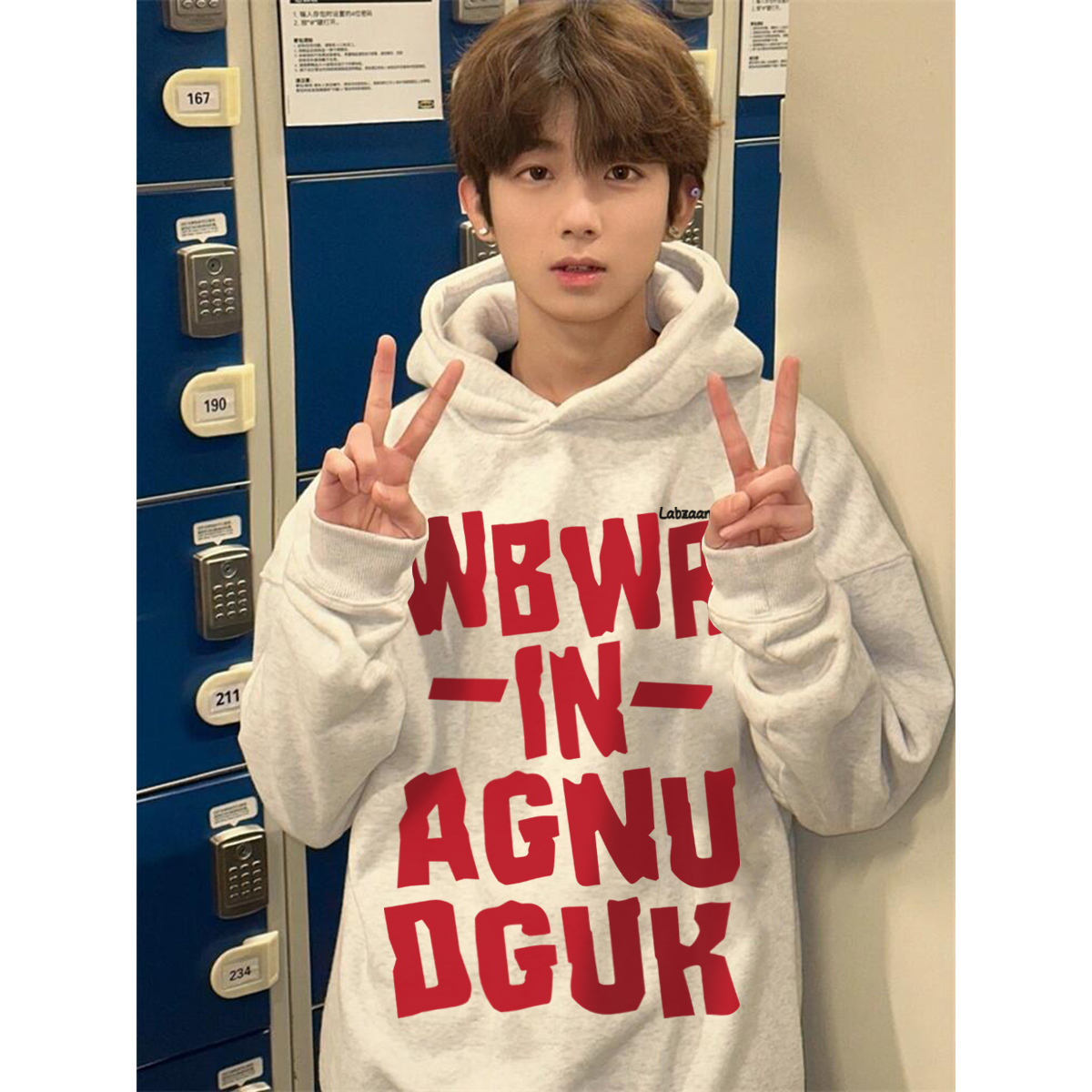 美式潮牌设计感字母印花连帽卫衣秋冬季男士宽松痞帅加绒加厚上衣