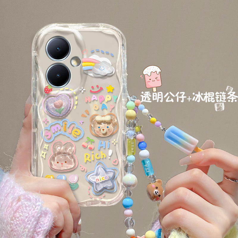 oppoA2手机壳5g女款全包防摔PJB110透明软壳网红爆款立体透明公仔