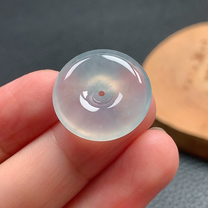 缅甸天然A货翡翠玉平安扣吊坠挂件