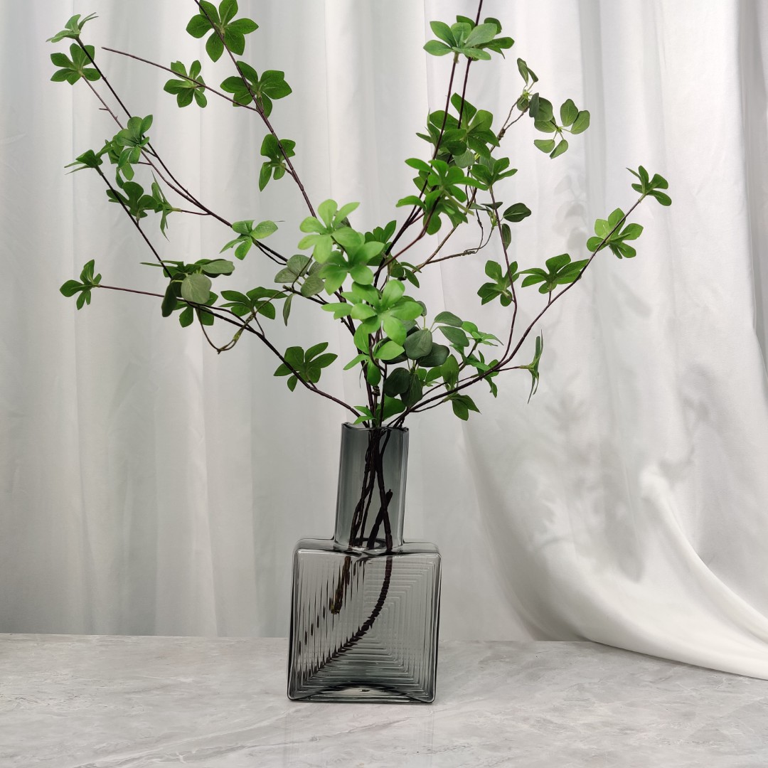 A668 现代时尚简约几何方形高档琉璃花瓶创意不规则花卉插花花器