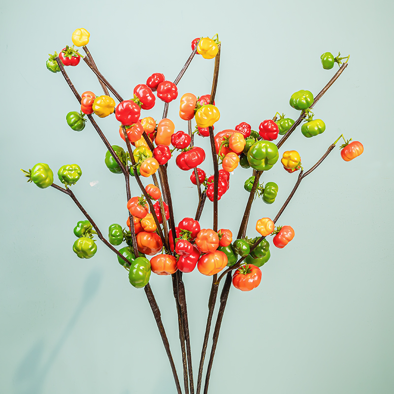 L223 现代化高颜值小南瓜仿真花6支装