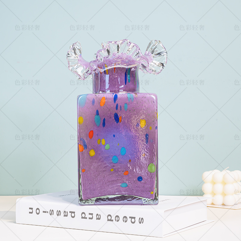 K769高颜值现代化多巴胺花瓶摆件客厅卧室插花器琉璃花瓶摆件