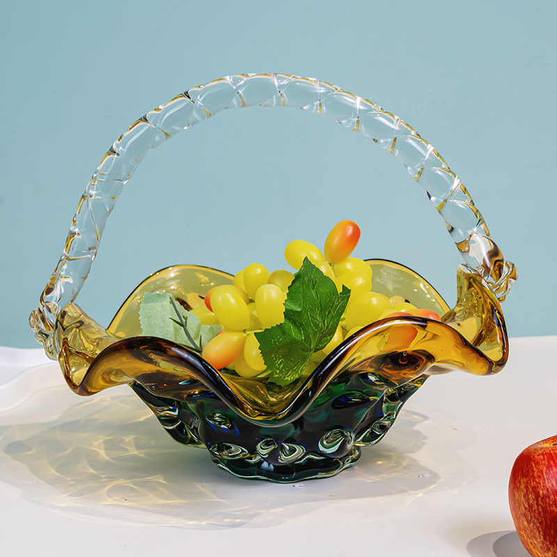 k927 现代化轻奢黄绿渐变果篮居家装饰摆件客厅餐厅高颜值