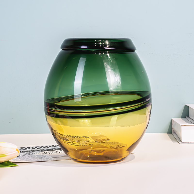 K525轻奢高档玻璃花瓶家居客厅茶几摆件