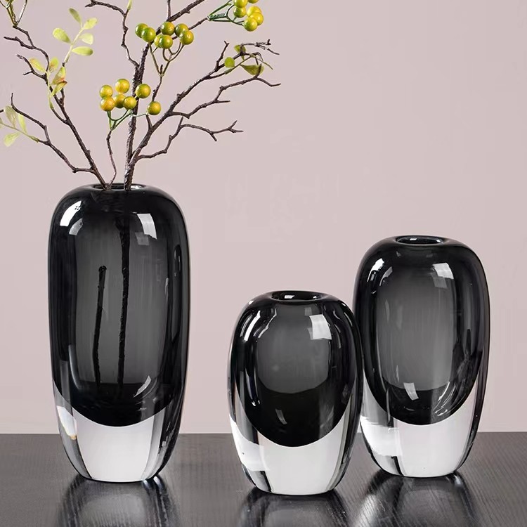 日式简约琉璃花瓶插花家用工艺摆件精灵圆润花瓶DW-07家里装饰品