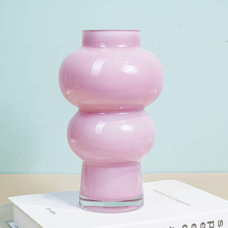 【BC】k983现代化灯塔造型花瓶粉色居家装饰摆件插花器客厅书房