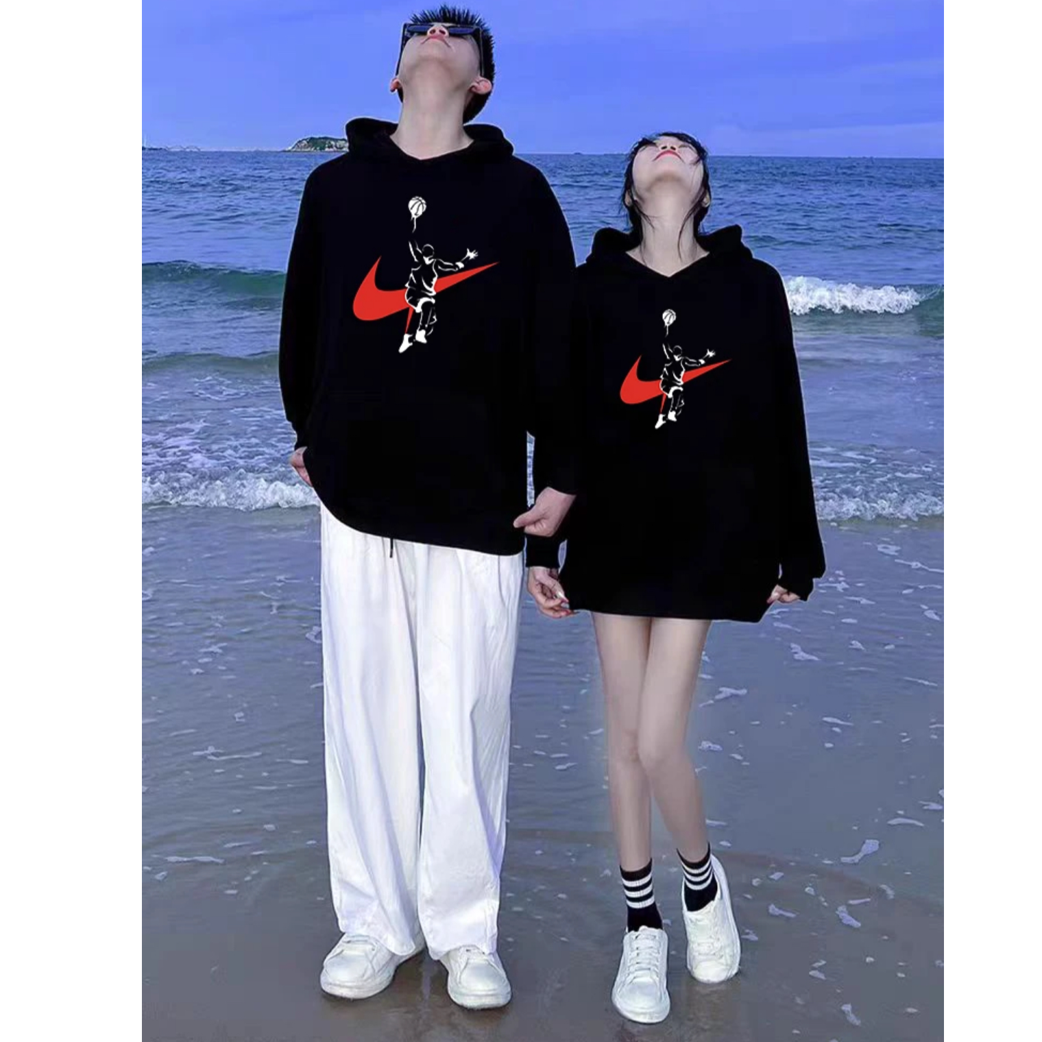 【连帽F】秋冬戴帽潮流运动情侣休闲卫衣宽松男女同款