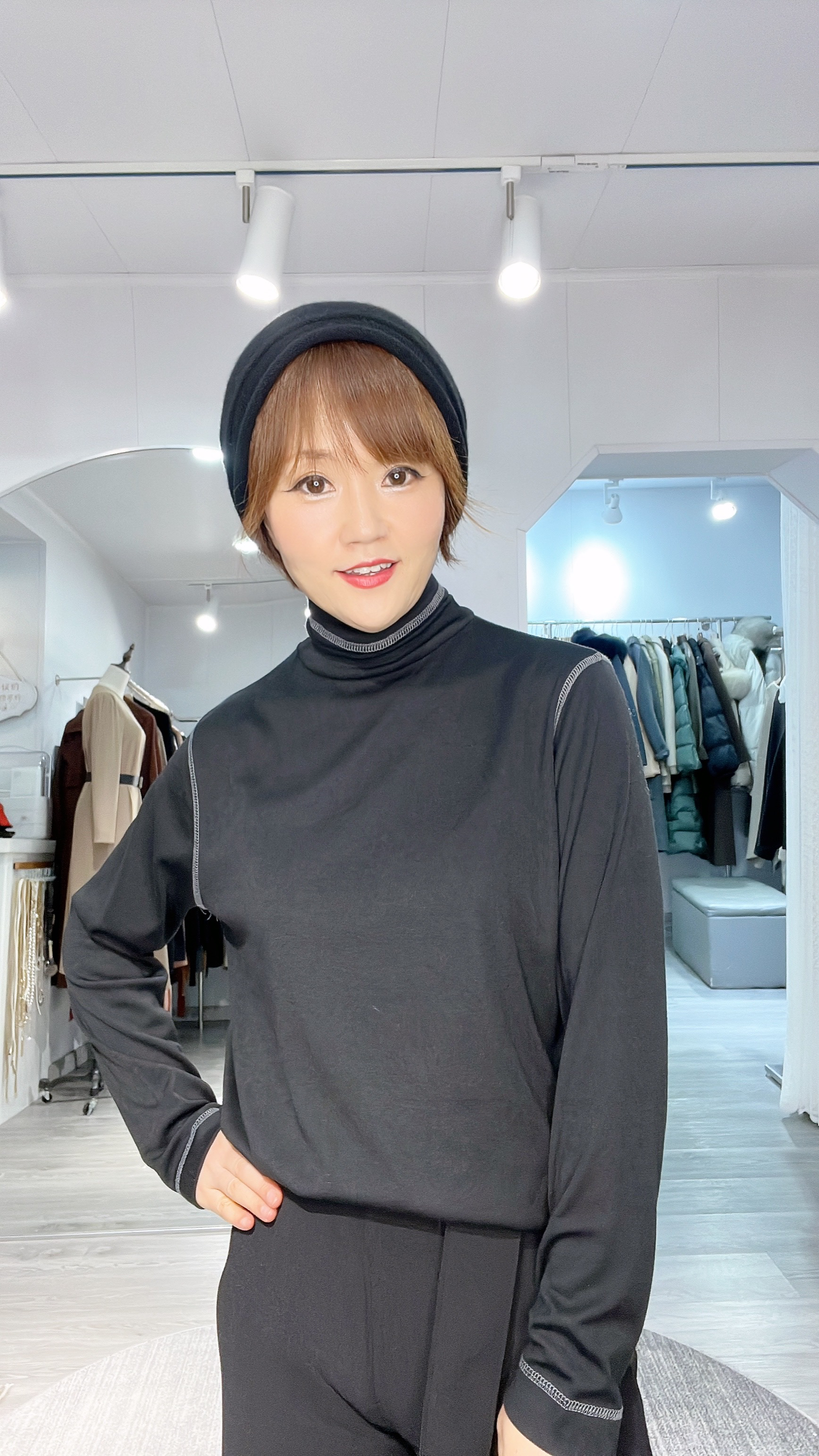 加绒高弹舒服堆领打底衫