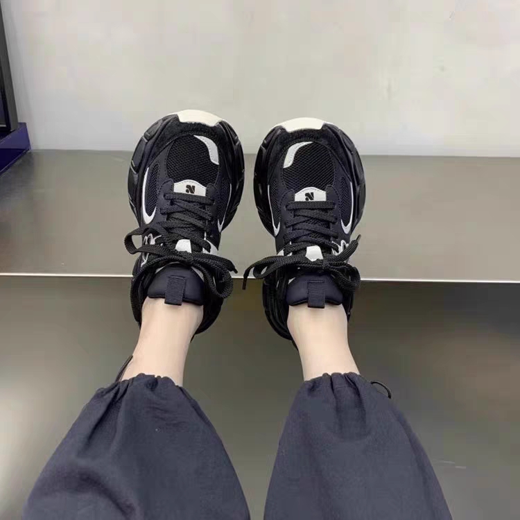 老爹鞋女2023新款厚底松糕透气运动鞋绑带休闲鞋ins超火网红爆款