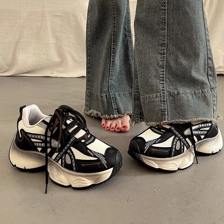 老爹鞋女款2023新款秋冬季女鞋子爆款厚底老爹鞋轻便休闲运动鞋