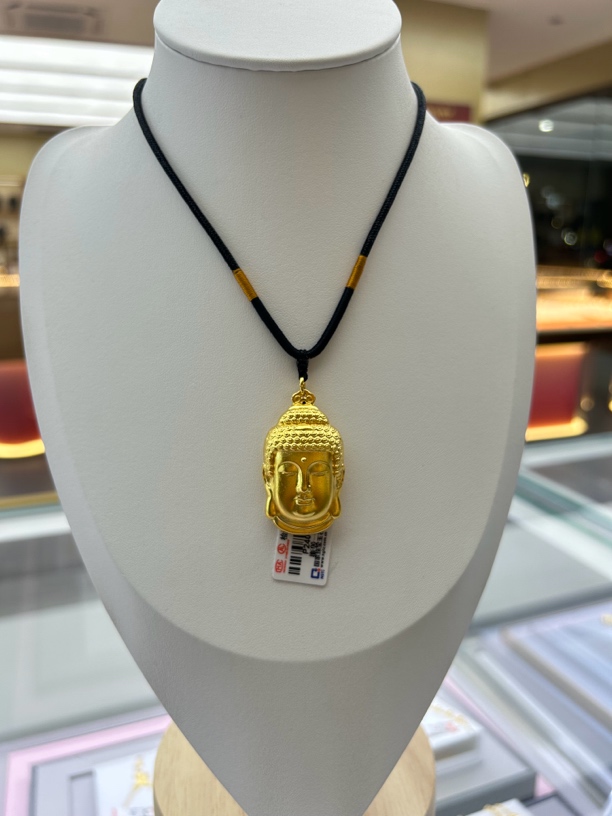 吊坠足银 足银佛头吊坠厚包工艺古法时尚