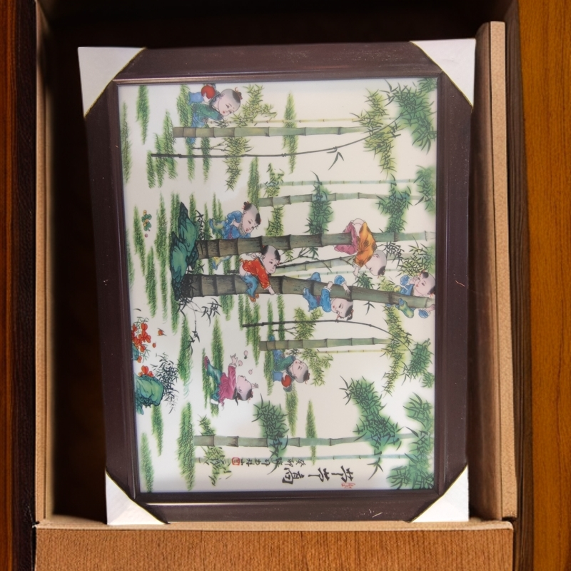 直径37高度29景德镇陶瓷童子节节高瓷板画251