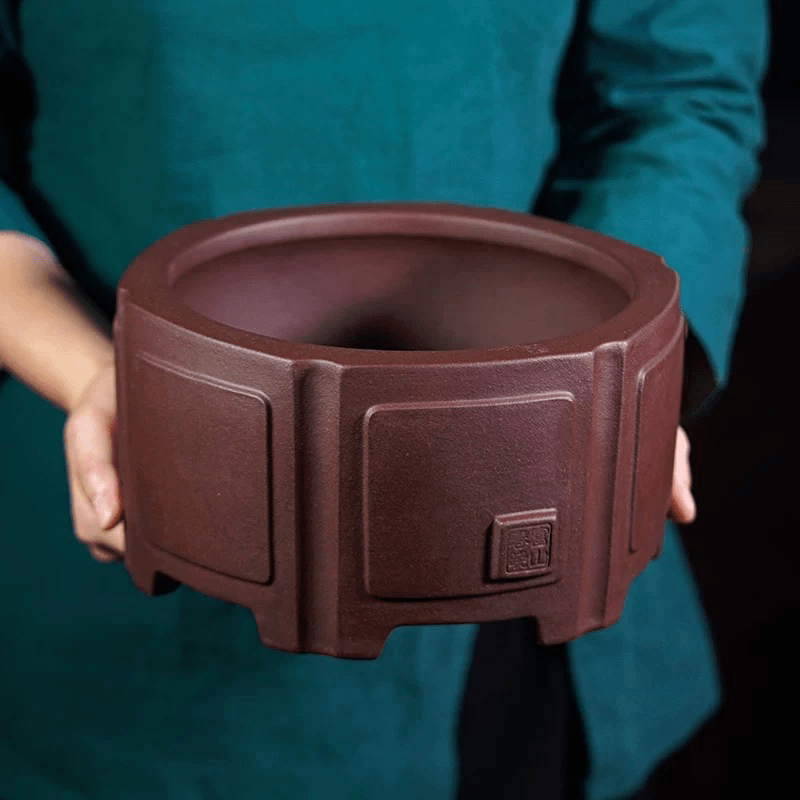 口径24厘米高度13厘米，内口径20厘米高度11厘米，杜喜亮精品紫砂